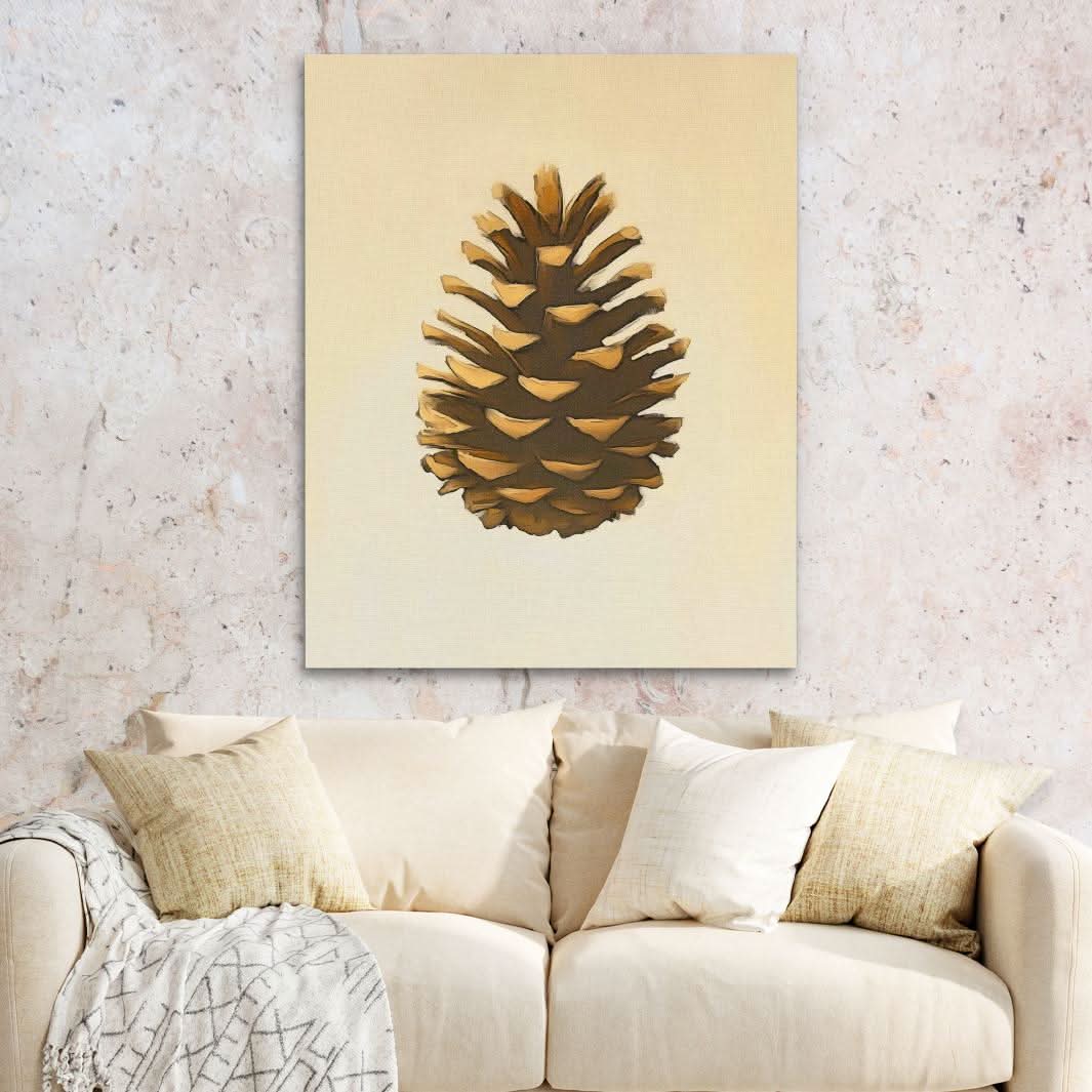 Warm Pinecone - Earth Tones Wall Art for Living Room