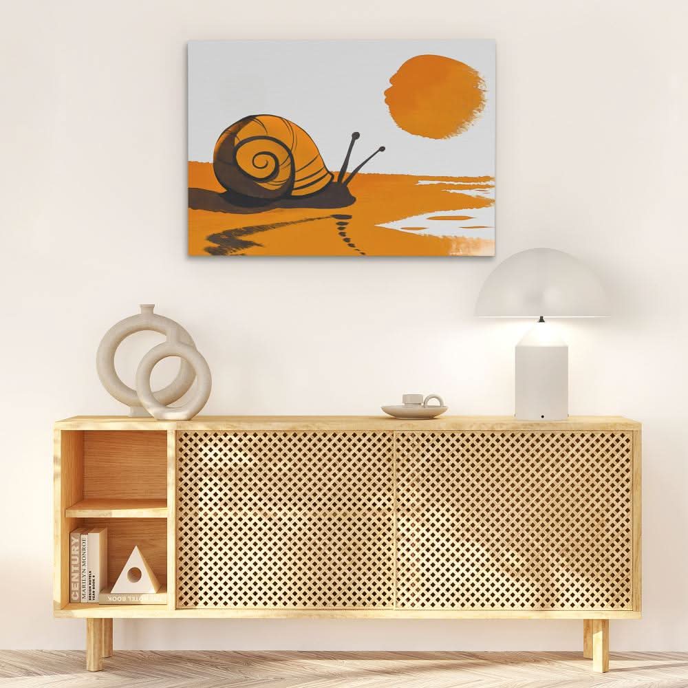 Warm Snail - Contemporary Earth Tones Canvas Wall Art