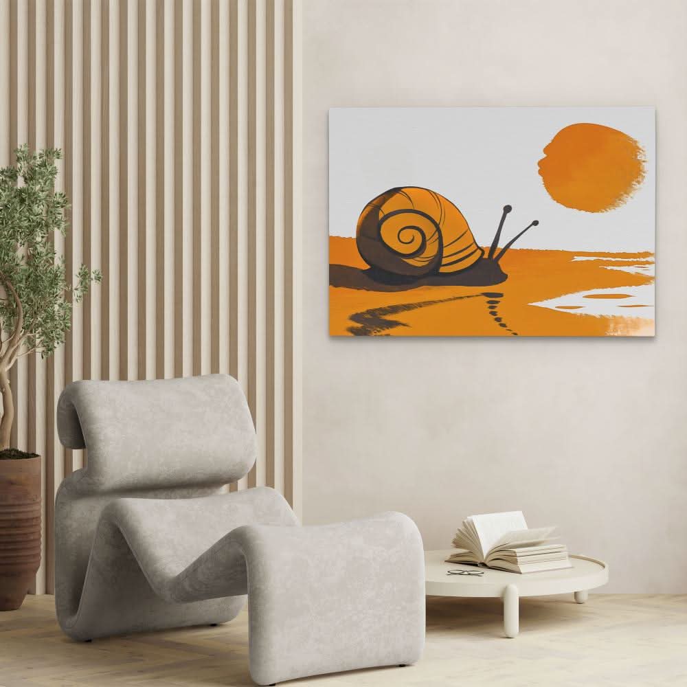 Warm Snail - Earth Tones Wall Art for Living Room