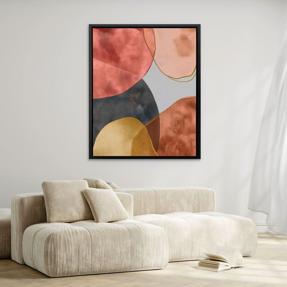 Warm Toned Abstract - Minimalist Brown Canvas Wall Art