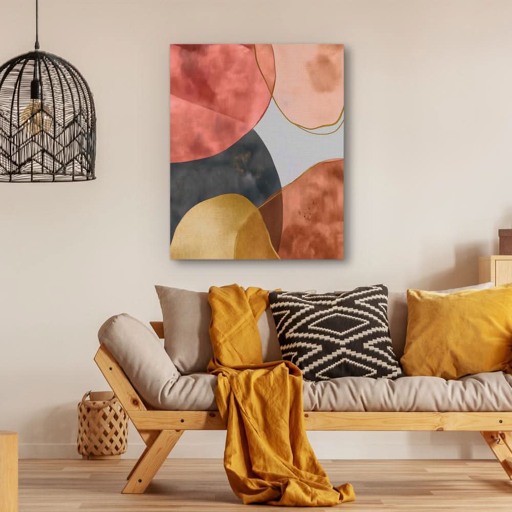 Warm Toned Abstract - Abstract Wall Art in Black Frame