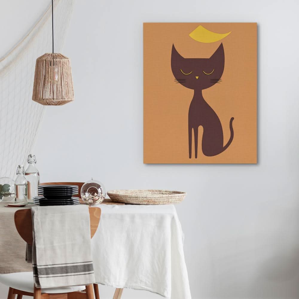 Warmth and Whiskers - Cat Wall Art in Black Frame