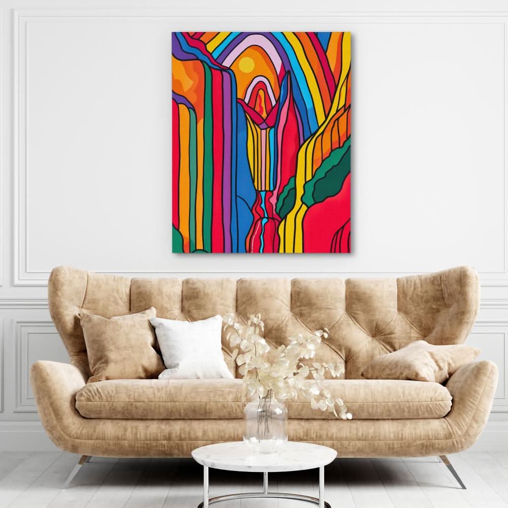 Waterfall Perspective - Abstract Wall Art in Black Frame
