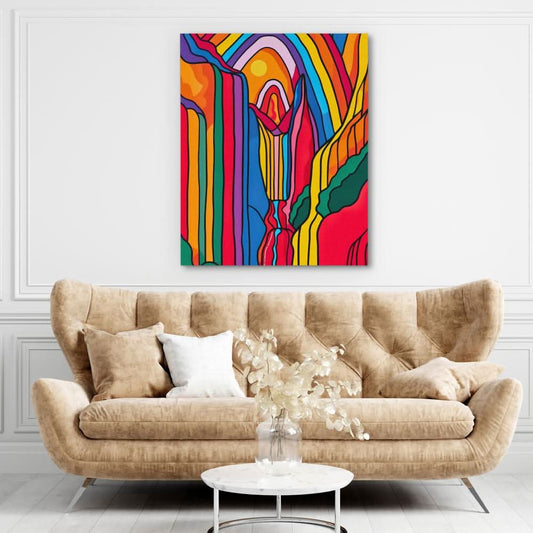 Waterfall Perspective - Abstract Wall Art in Black Frame