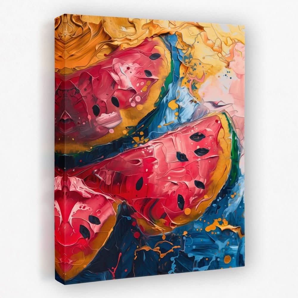 Watermelon Abstract - Food Canvas Wall Art