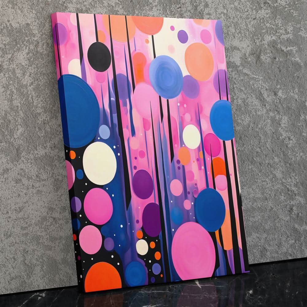 Wave of Bubbles - Pink Vertical Canvas Print