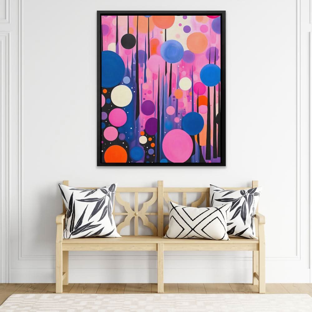Wave of Bubbles - Vertical Wall Art in Black Frame