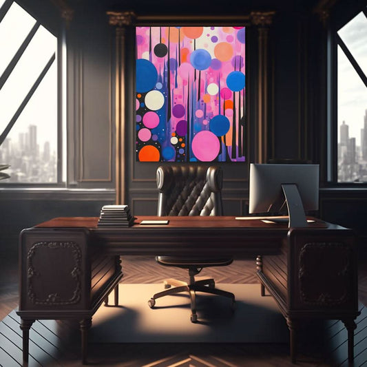 Wave of Bubbles - Abstract Wall Art in Black Frame