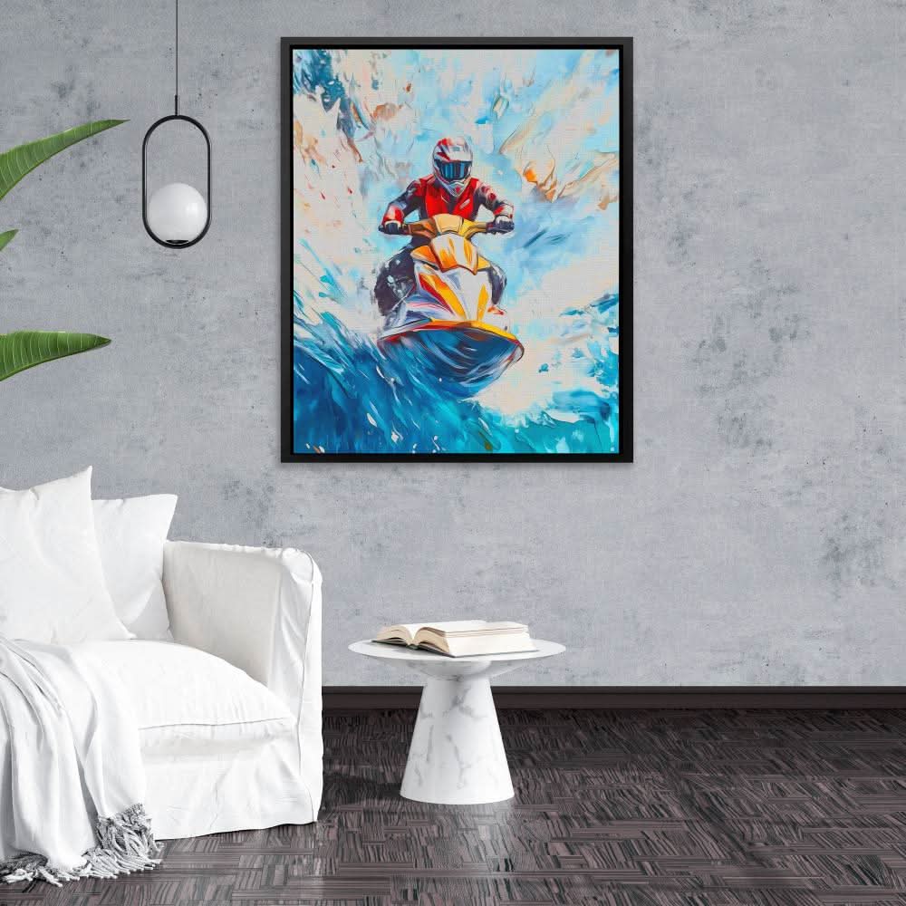 Wave Rider - Sports Wall Art in Black Frame