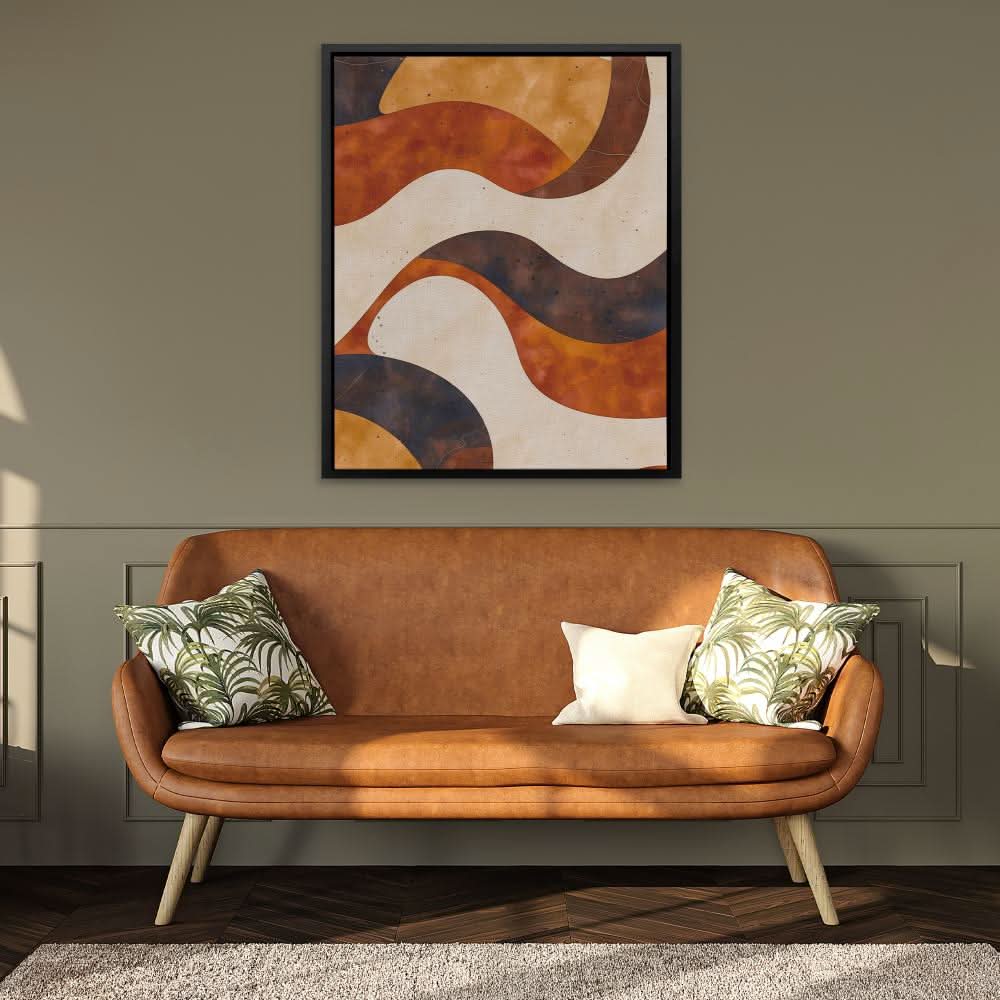 Waves of Auburn - Large Abstract Canvas Print