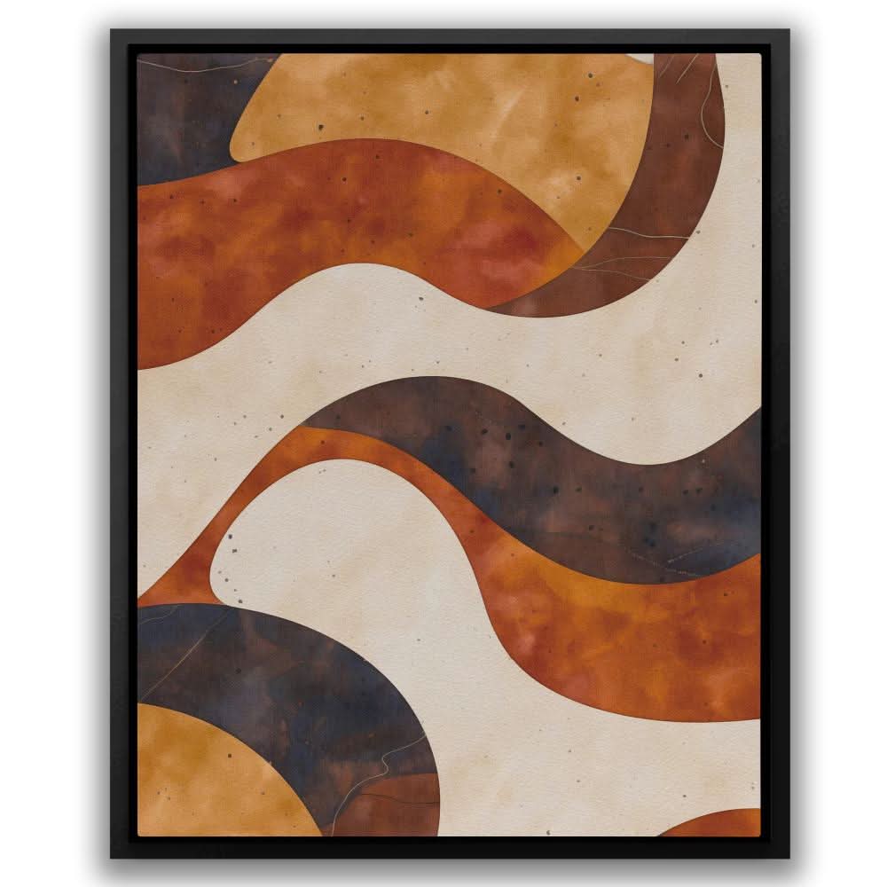 Waves of Auburn - Contemporary Brown Canvas Wall Art