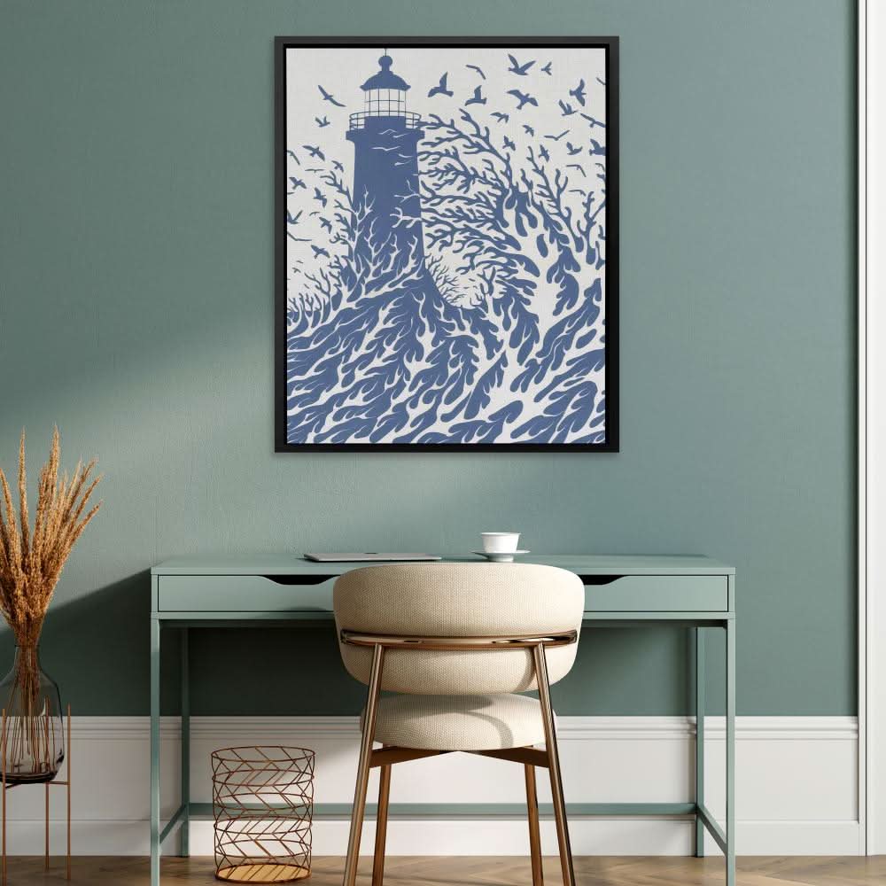 Waves of Life - Minimalist Blue Canvas Wall Art