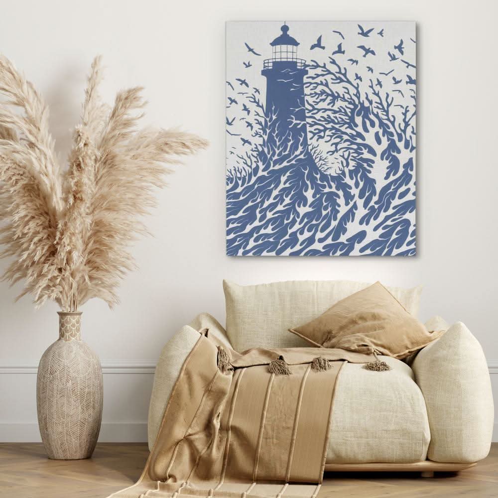 Waves of Life - Large Minimalist Canvas Print