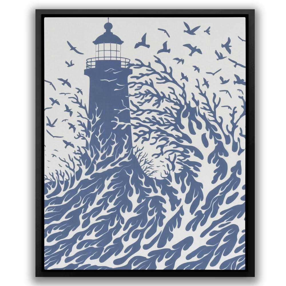 Waves of Life - Blue Coastal Canvas Print