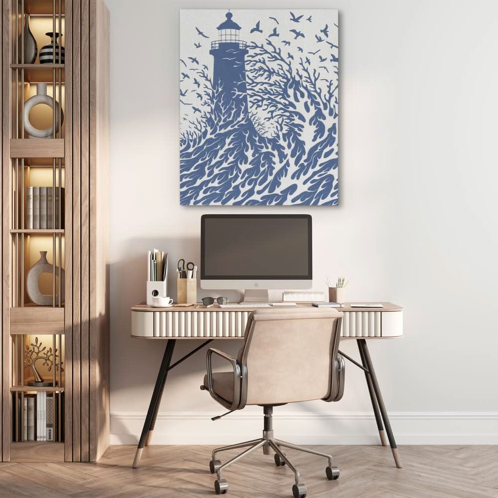 Waves of Life - Minimalist Wall Art in Black Frame