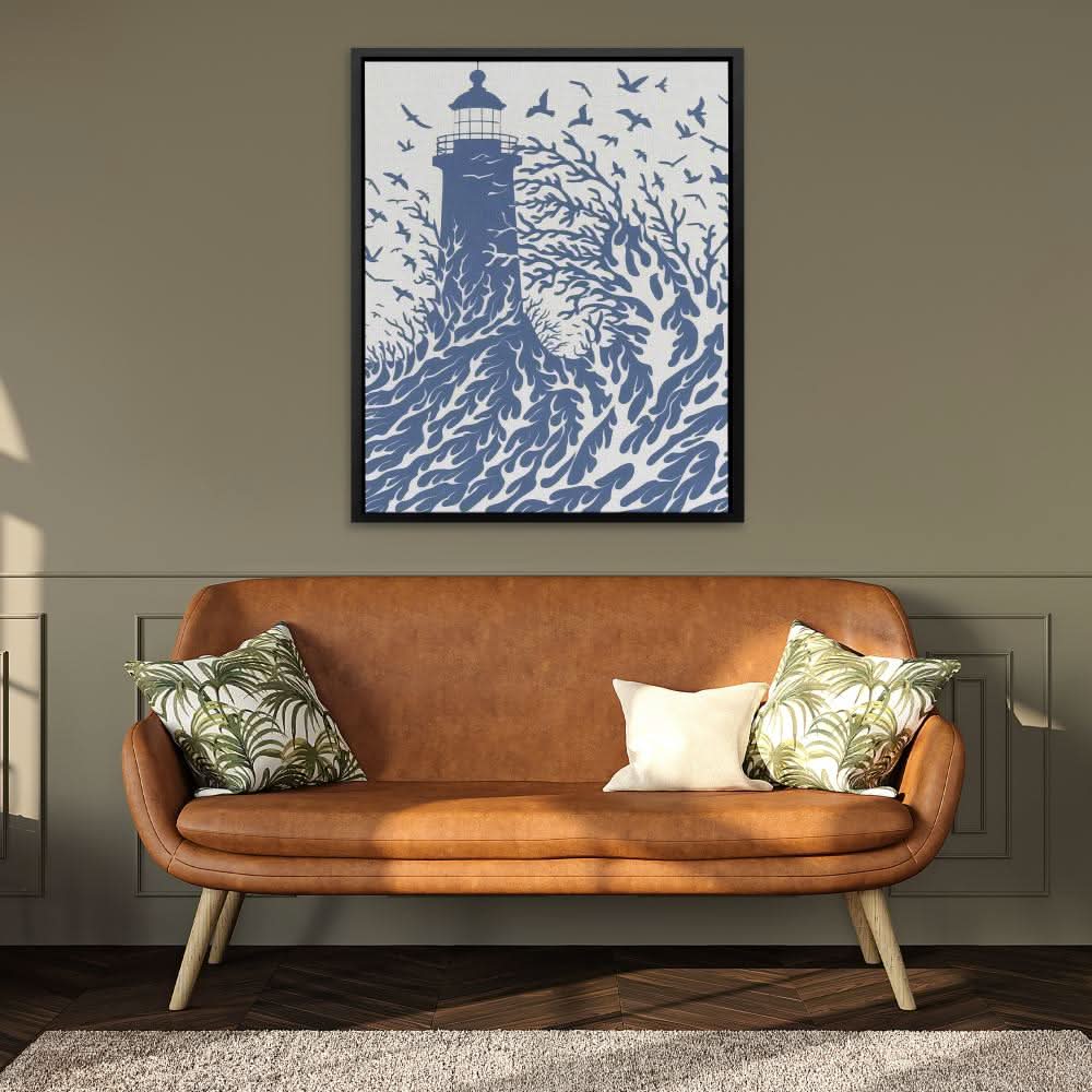 Waves of Life - Coastal Wall Art in Black Frame