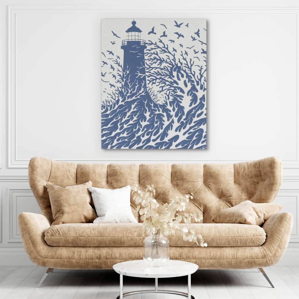 Waves of Life - Blue Wall Art for Hallway