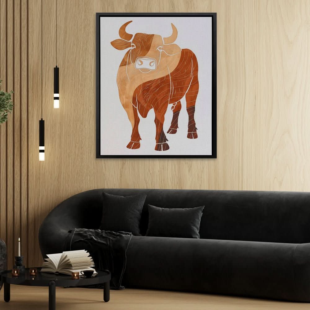 Wavey Moo - Bull Art for Dining Room