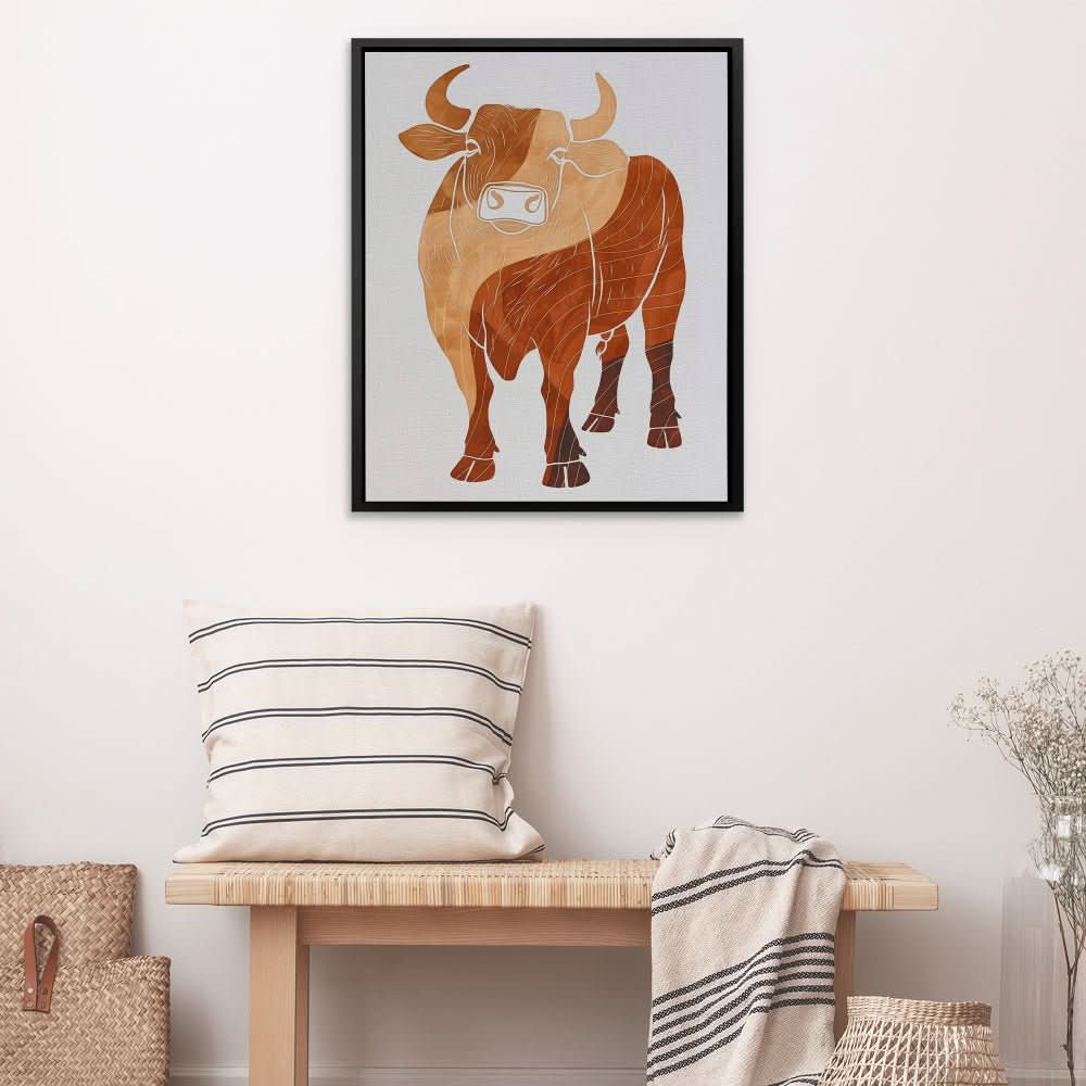 Wavey Moo - Bull Canvas Wall Art