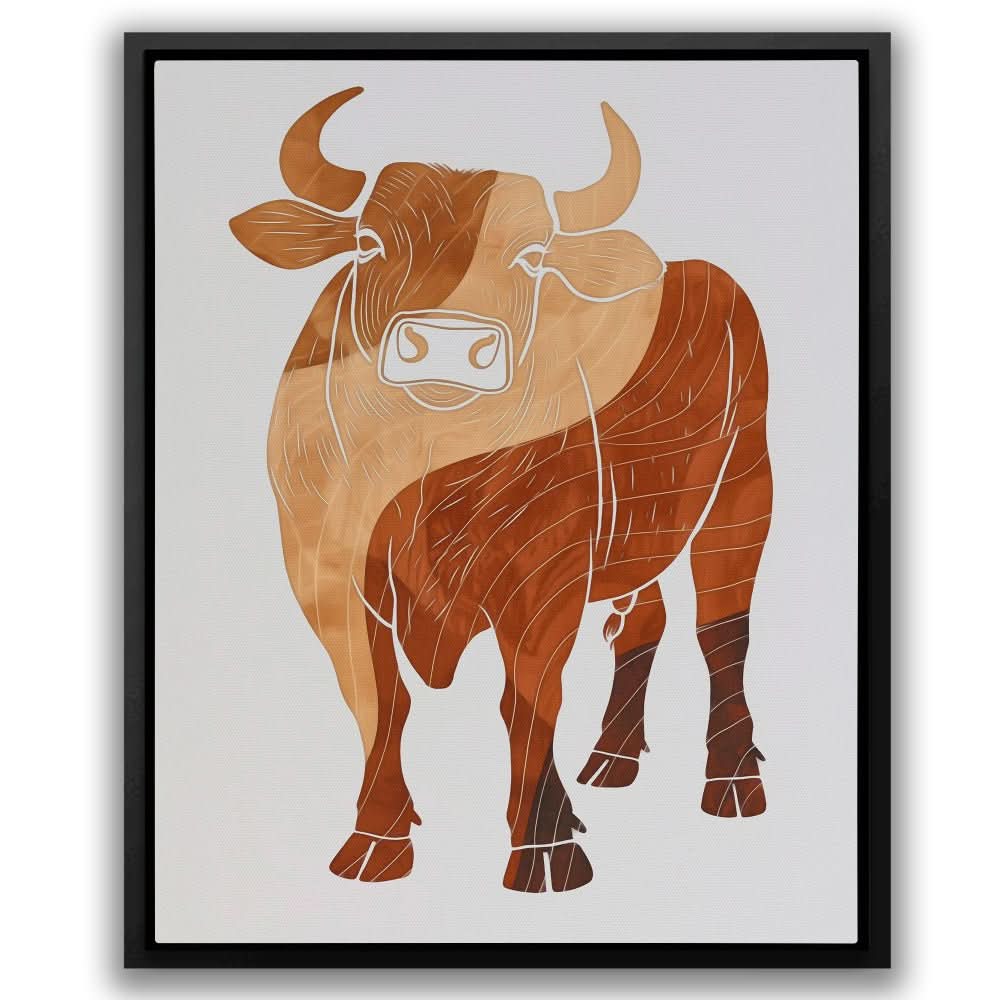 Wavey Moo - Country and Farm Wall Art in Black Frame