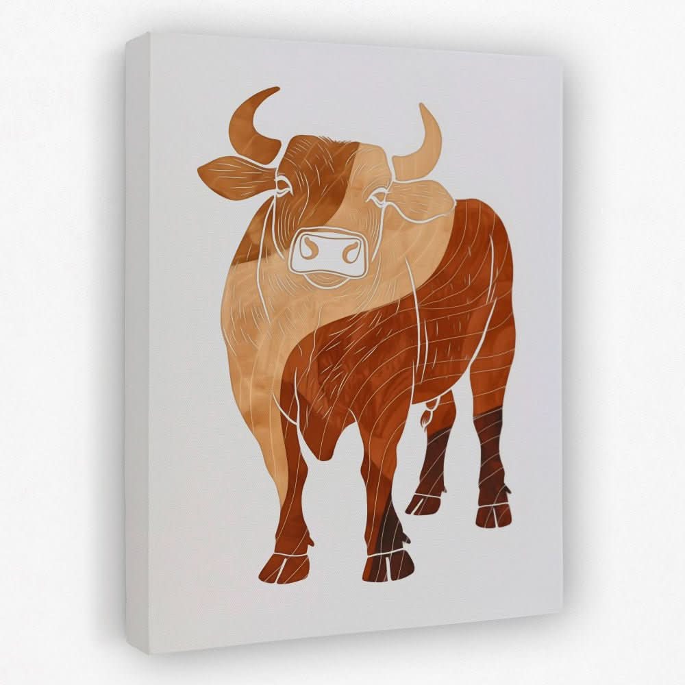 Wavey Moo - Beige Country and Farm Canvas Print