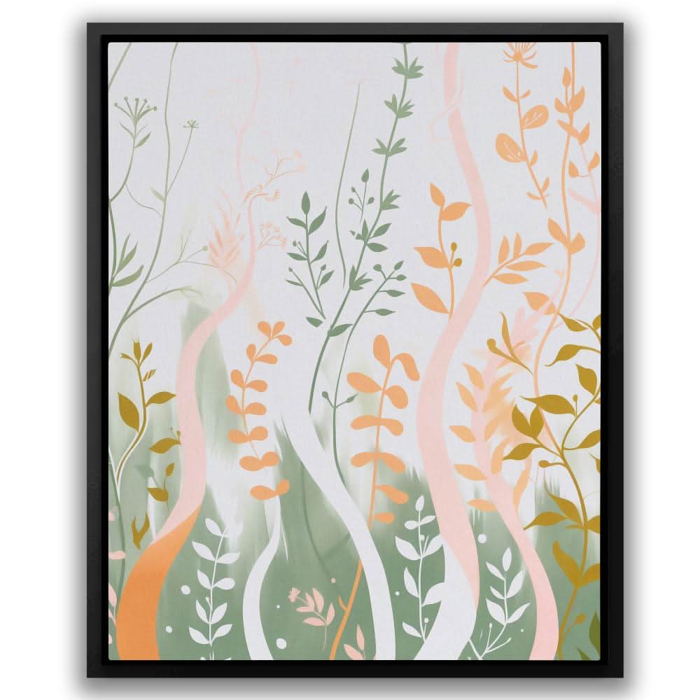 Waving Floral - Earth Tones Nature Canvas Print