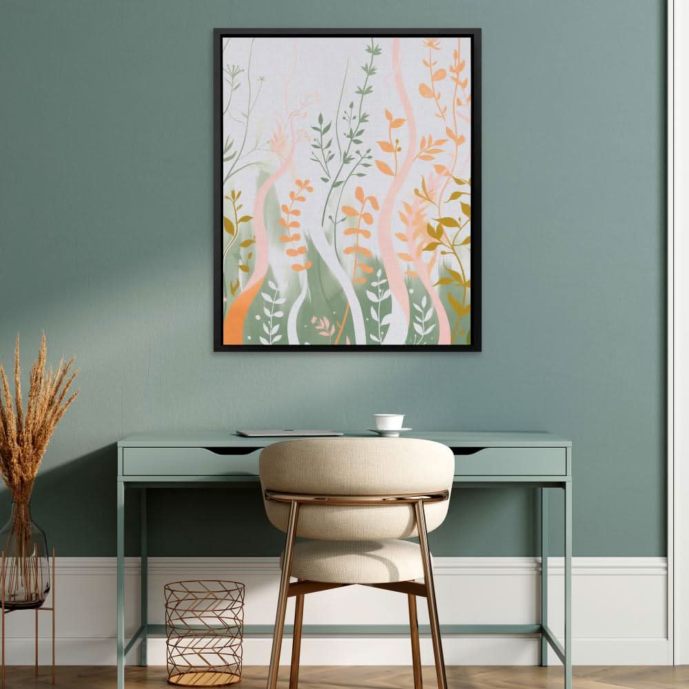 Waving Floral - Floral Art for Bedroom