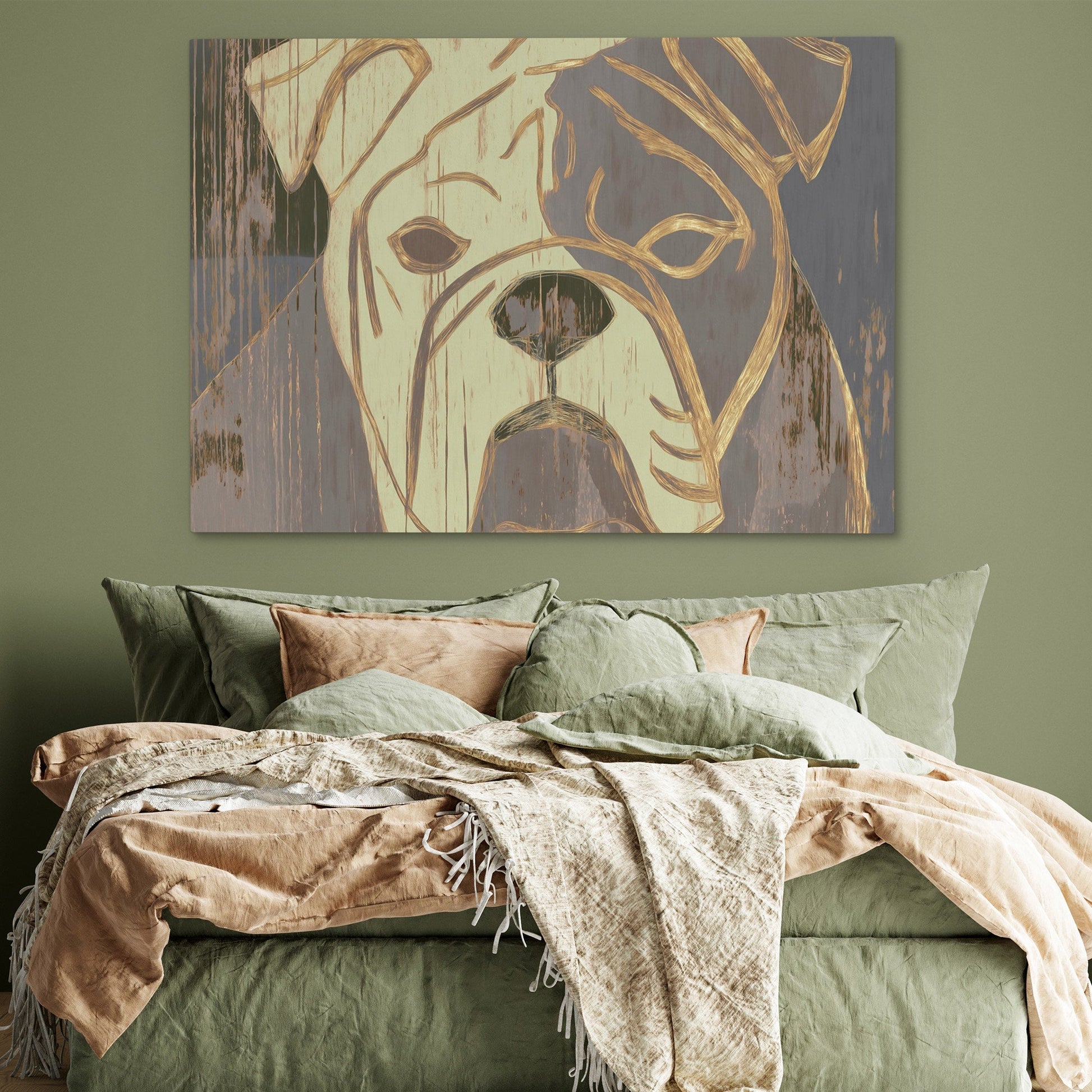 Weathered Bulldog Portrait - Luxury Wall Art