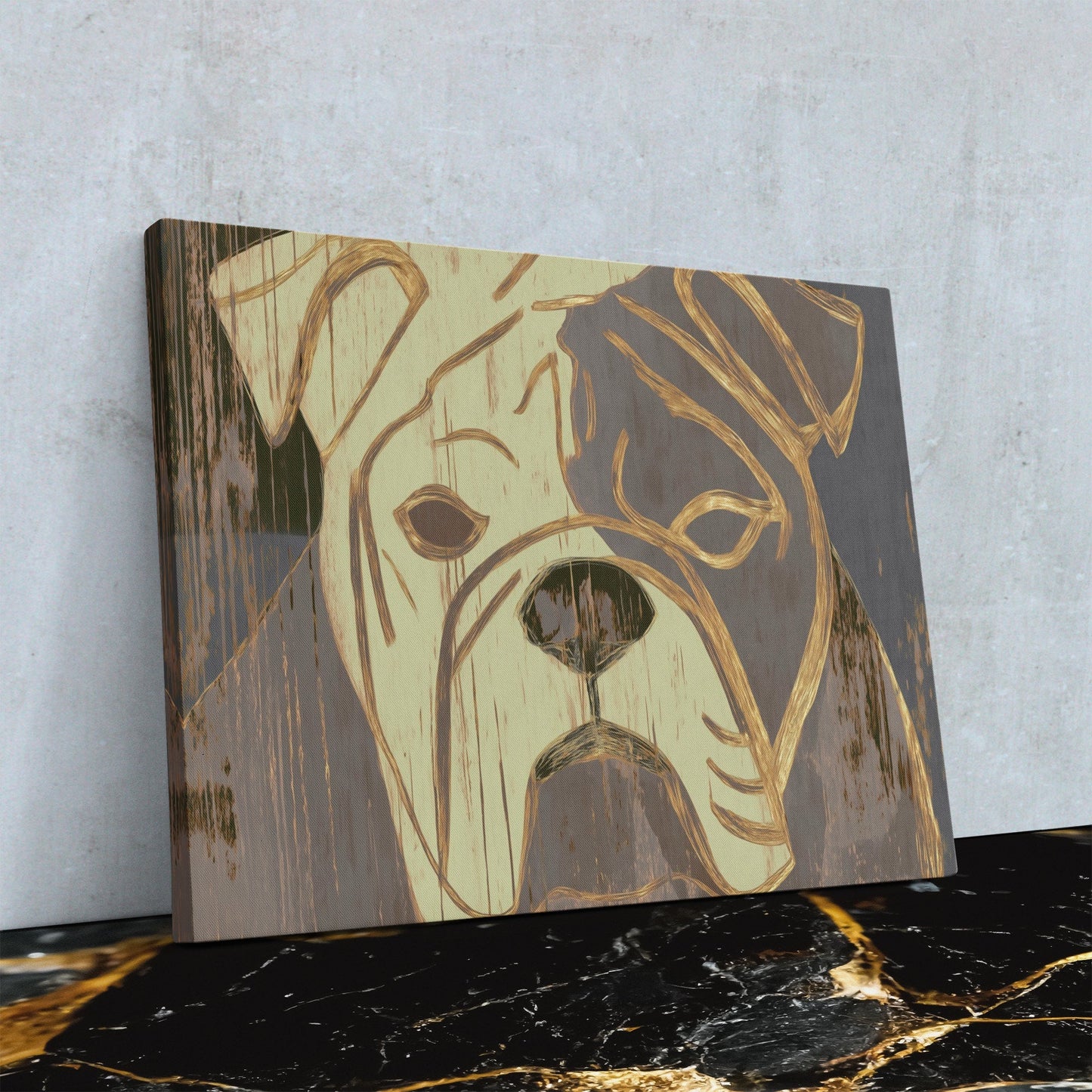 Weathered Bulldog Portrait - Luxury Wall Art