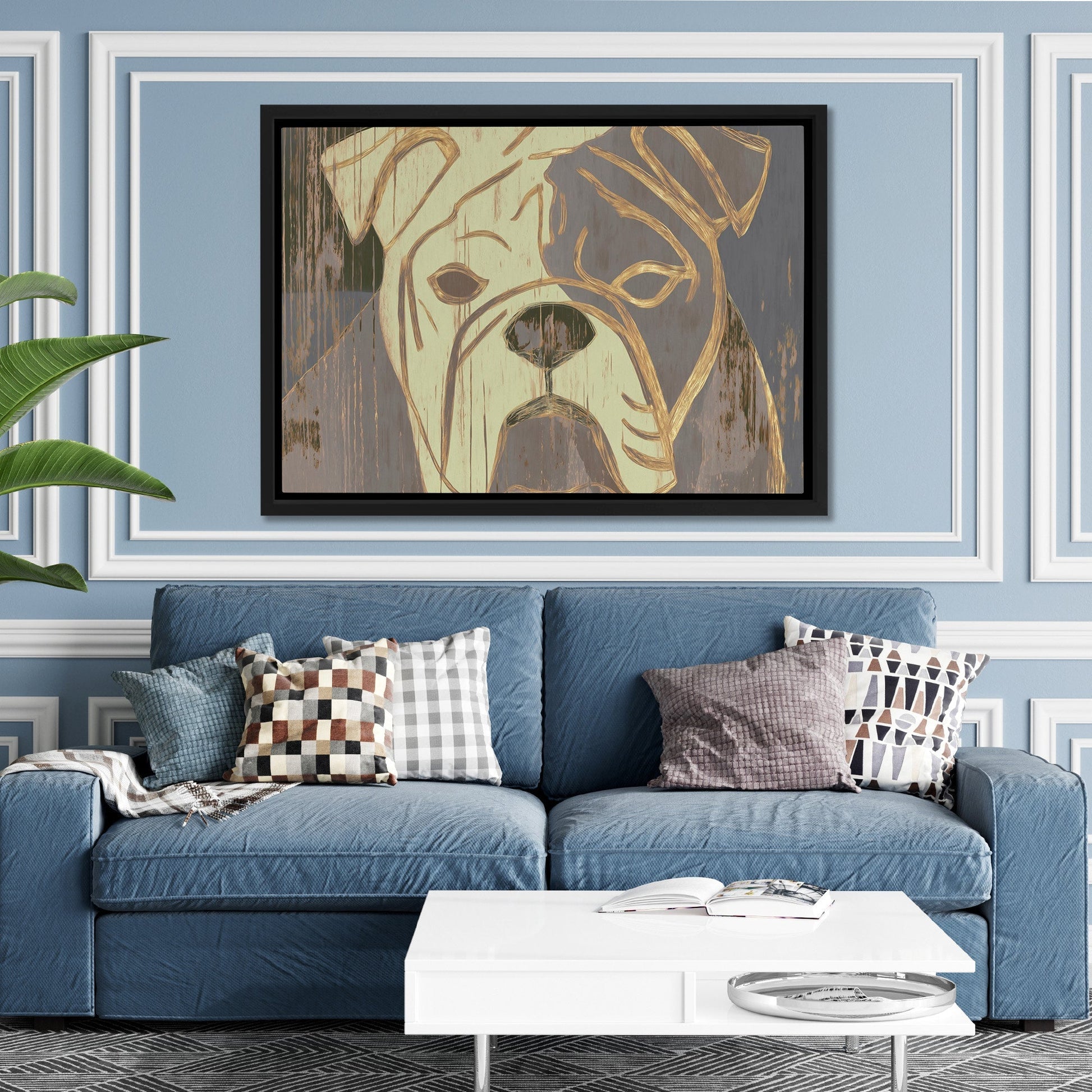 Weathered Bulldog Portrait - Luxury Wall Art