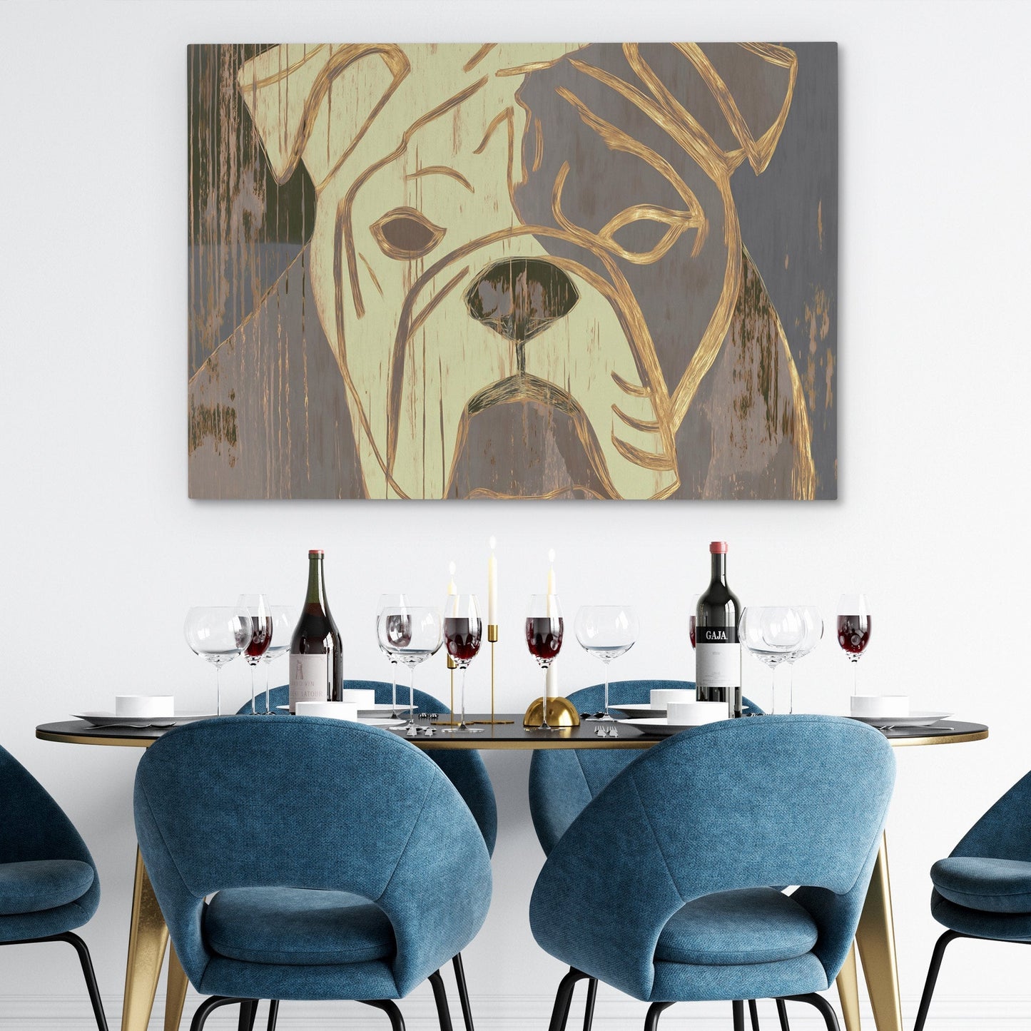 Weathered Bulldog Portrait - Luxury Wall Art