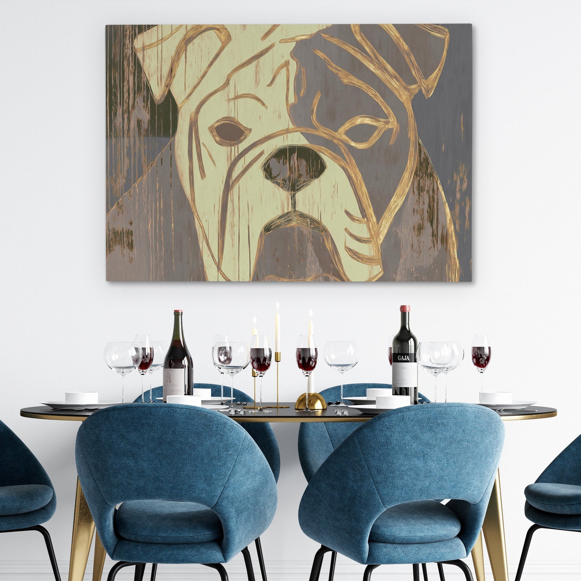 Weathered Bulldog Portrait - Luxury Wall Art