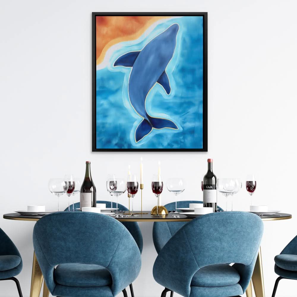Whale Coast Flow - Oversized Beach Canvas Wall Art