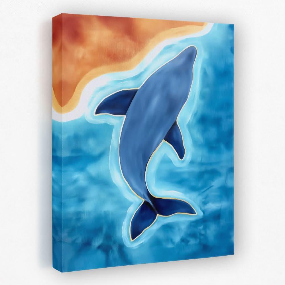 Whale Coast Flow - Beach Canvas Wall Art