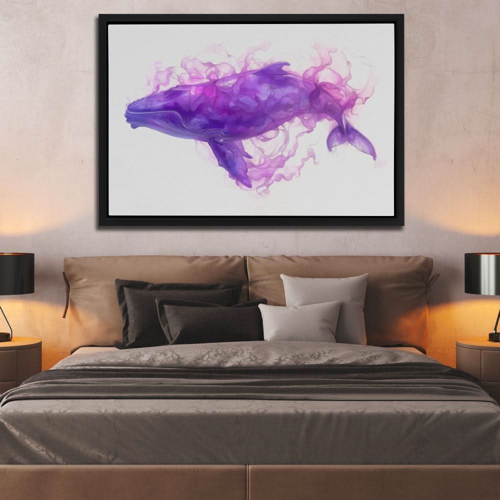 Whale Mist - Purple Canvas Wall Art