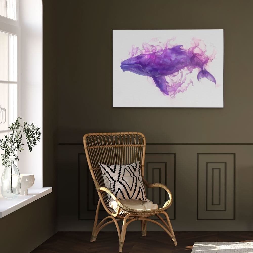 Whale Mist - Animals Canvas Wall Art