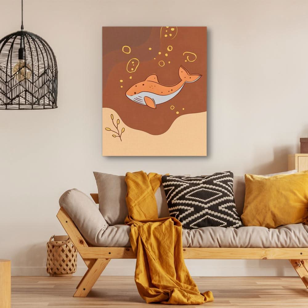 Whale of the Tropics - Earth Tones Nature Canvas Print