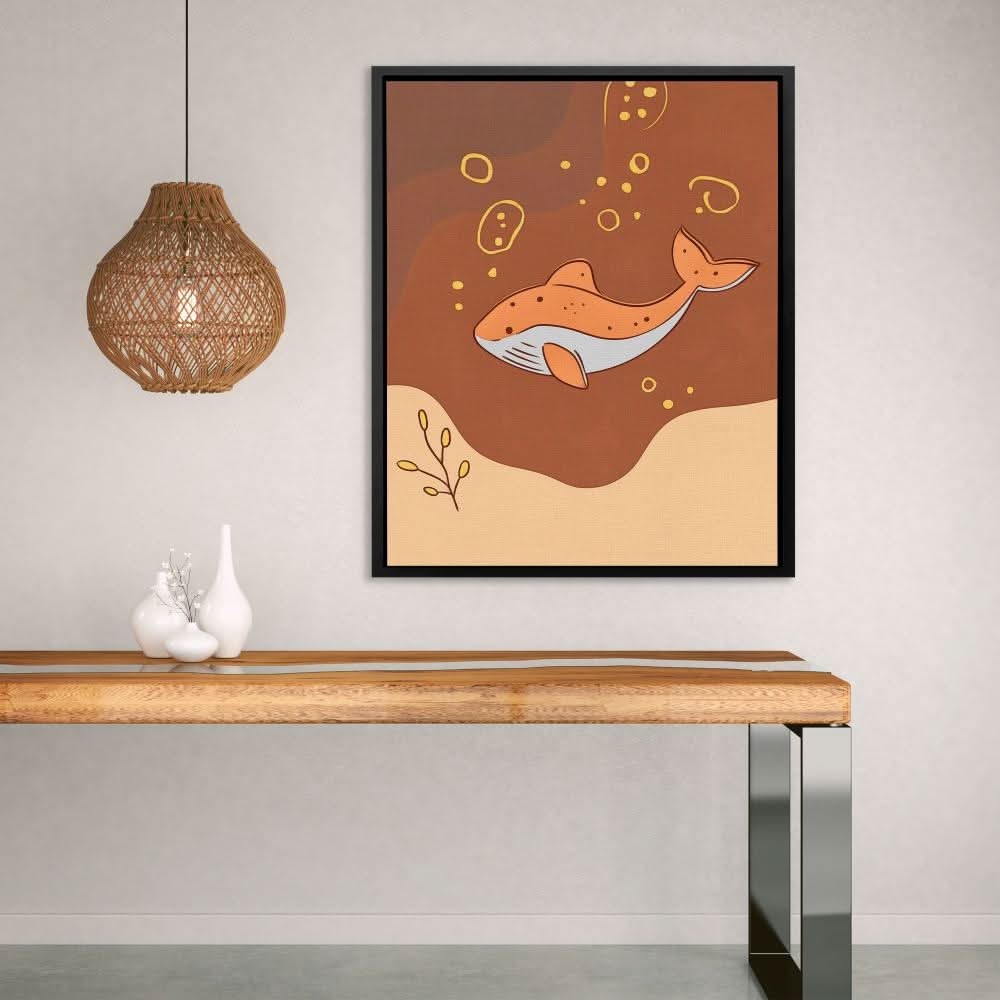 Whale of the Tropics - Nature Wall Art in Black Frame