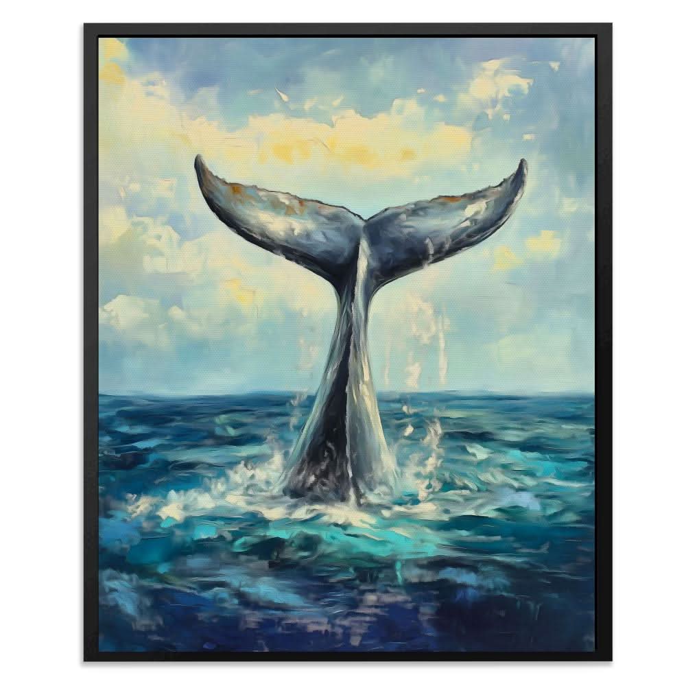 Whale Tail Splash - Beach Art for Bathroom
