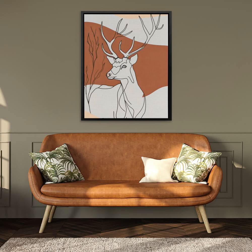 Whisper of the Forest - Deer Wall Art in Black Frame