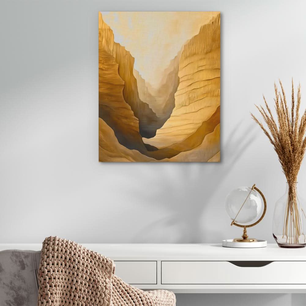 Whispering Canyon - Minimalist Wall Art in Black Frame
