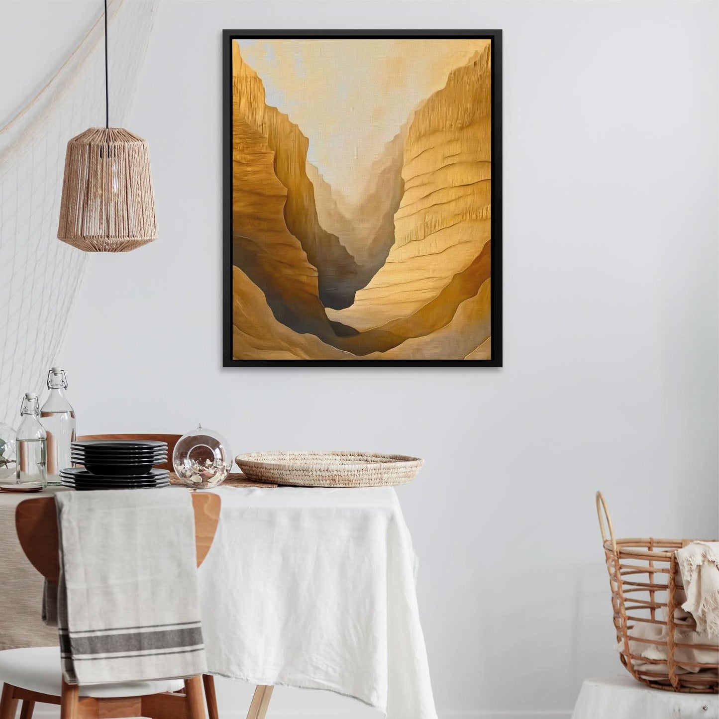 Whispering Canyon - Earth Tones Mountain Canvas Print