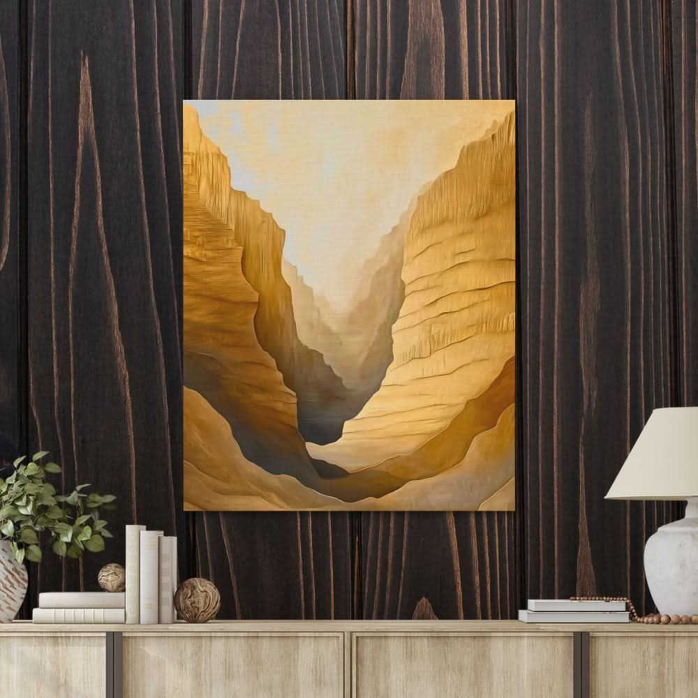 Whispering Canyon - Minimalist Earth Tones Canvas Wall Art