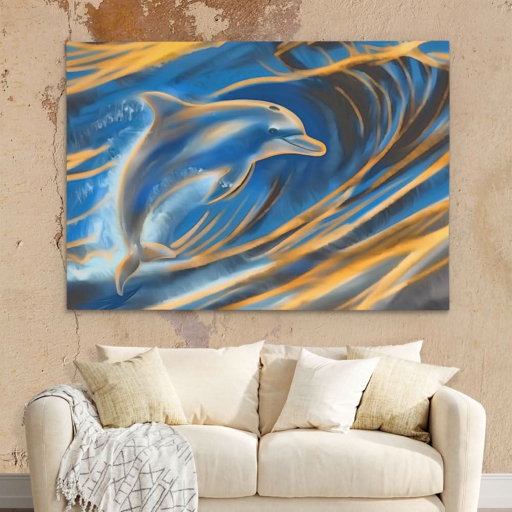 Whispering Dolphin - Large Abstract Canvas Print