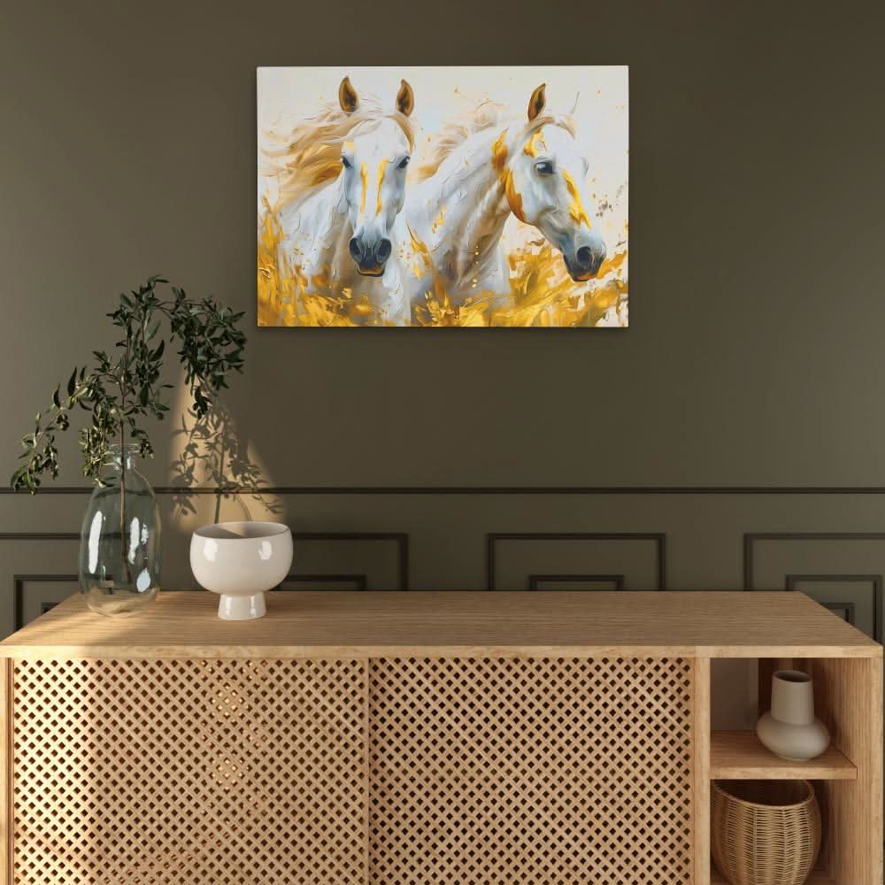 Whispering Horses - Large Canvas Print