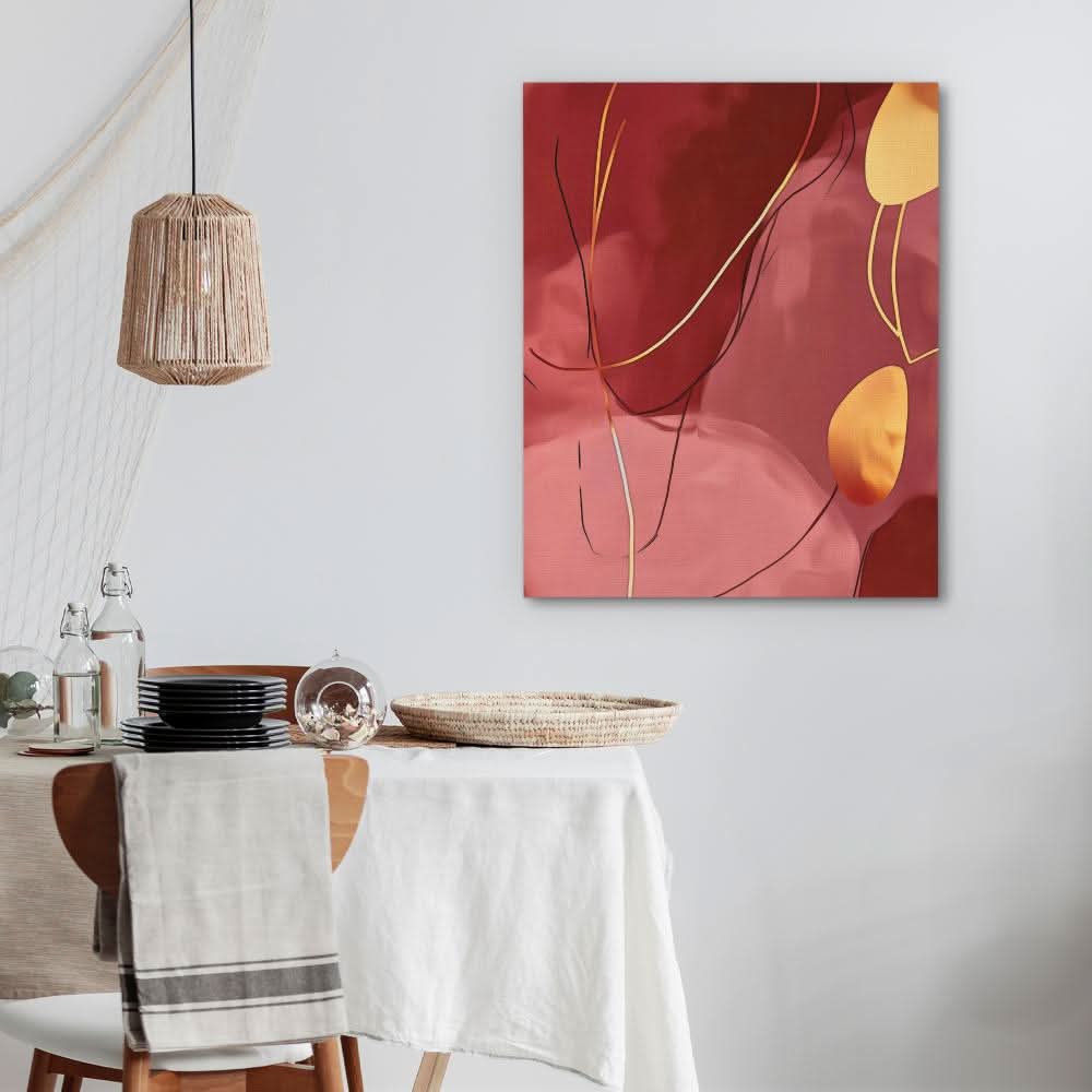 Whispers of Red - Minimalist Canvas Wall Art