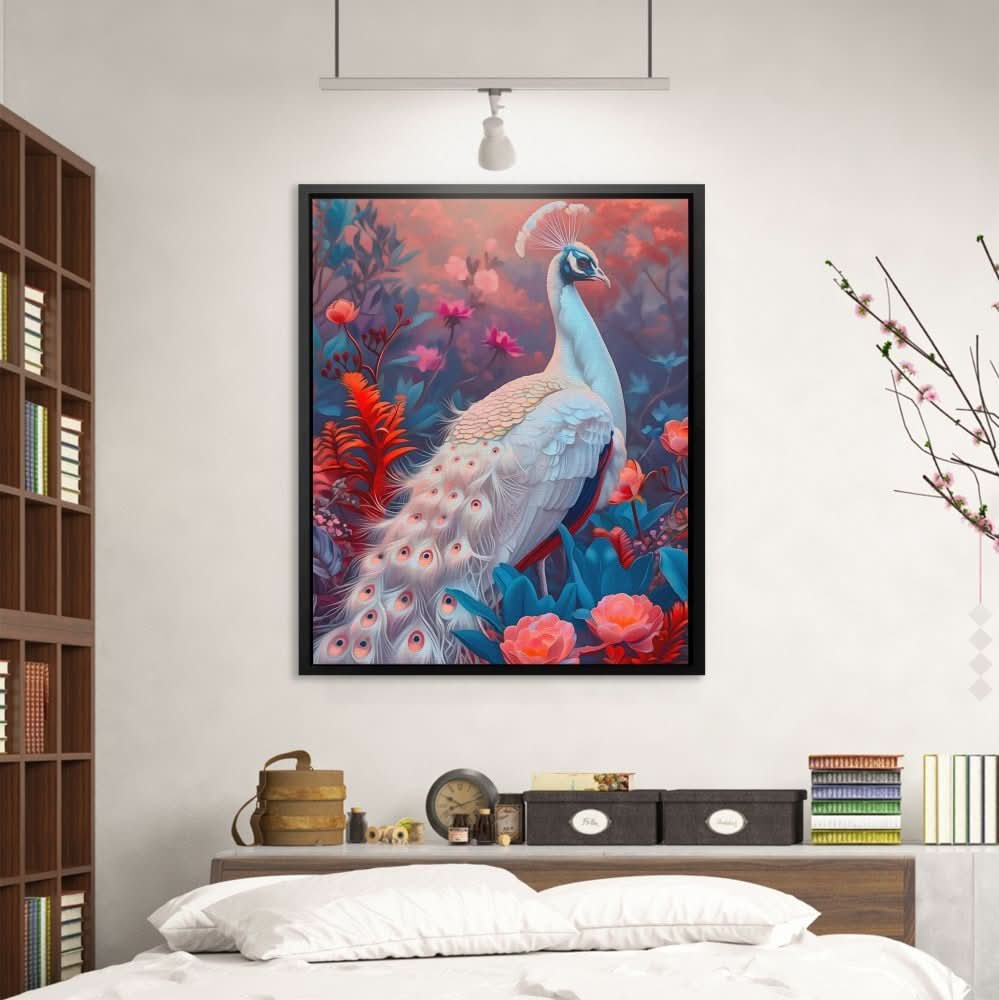 White Guardian - Fantasy Wall Art in Black Frame