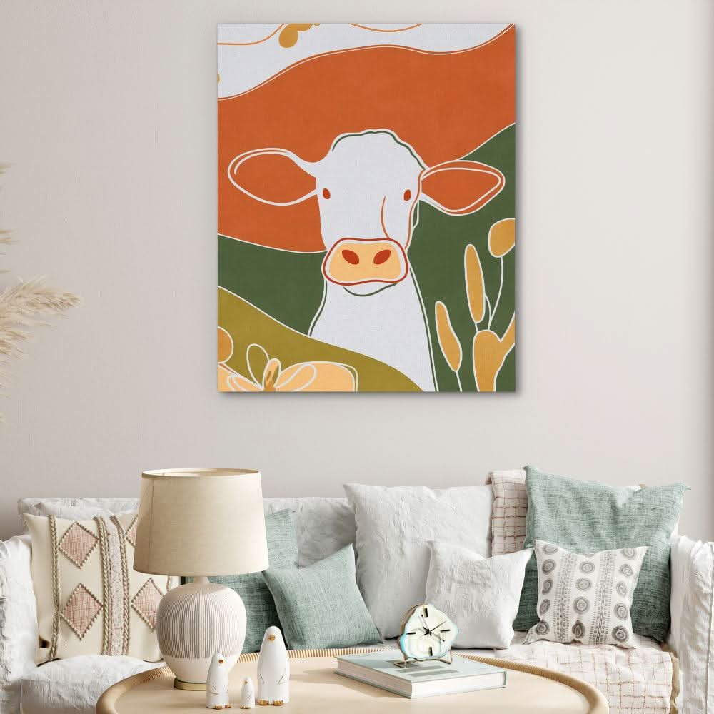 White Moo - Animals Art for Bedroom