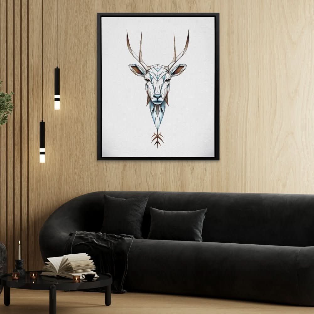 White Stag - Country and Farm Wall Art in Black Frame