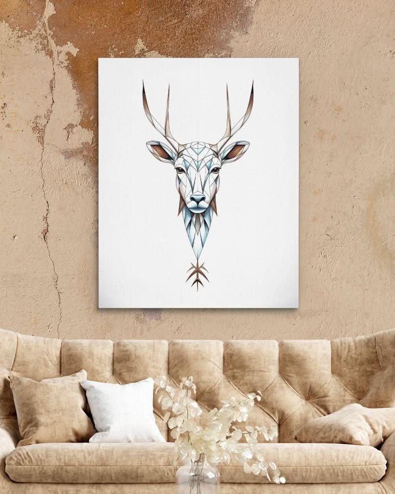 White Stag - Oversized Animals Canvas Wall Art